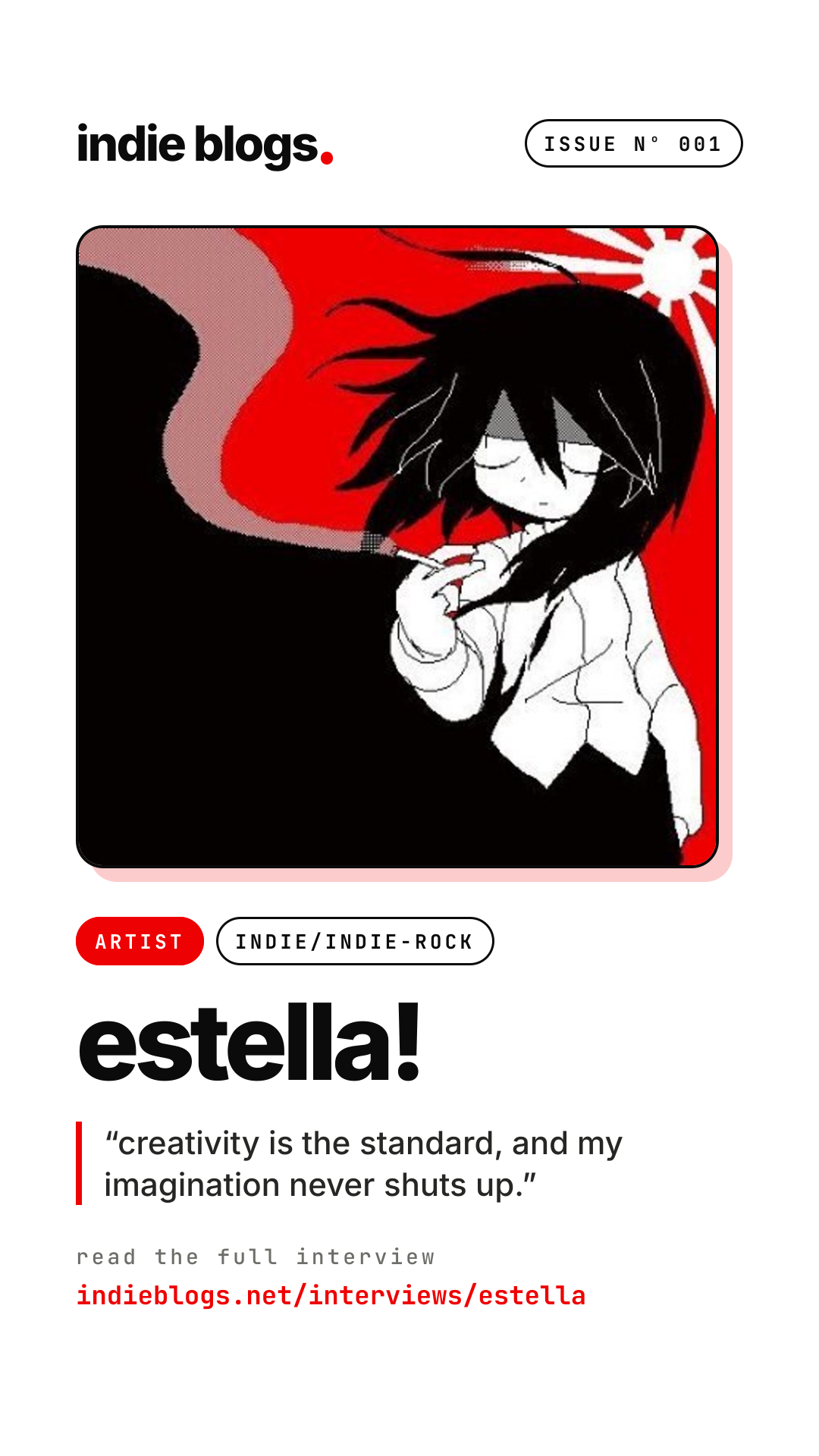 estella! interview story graphic